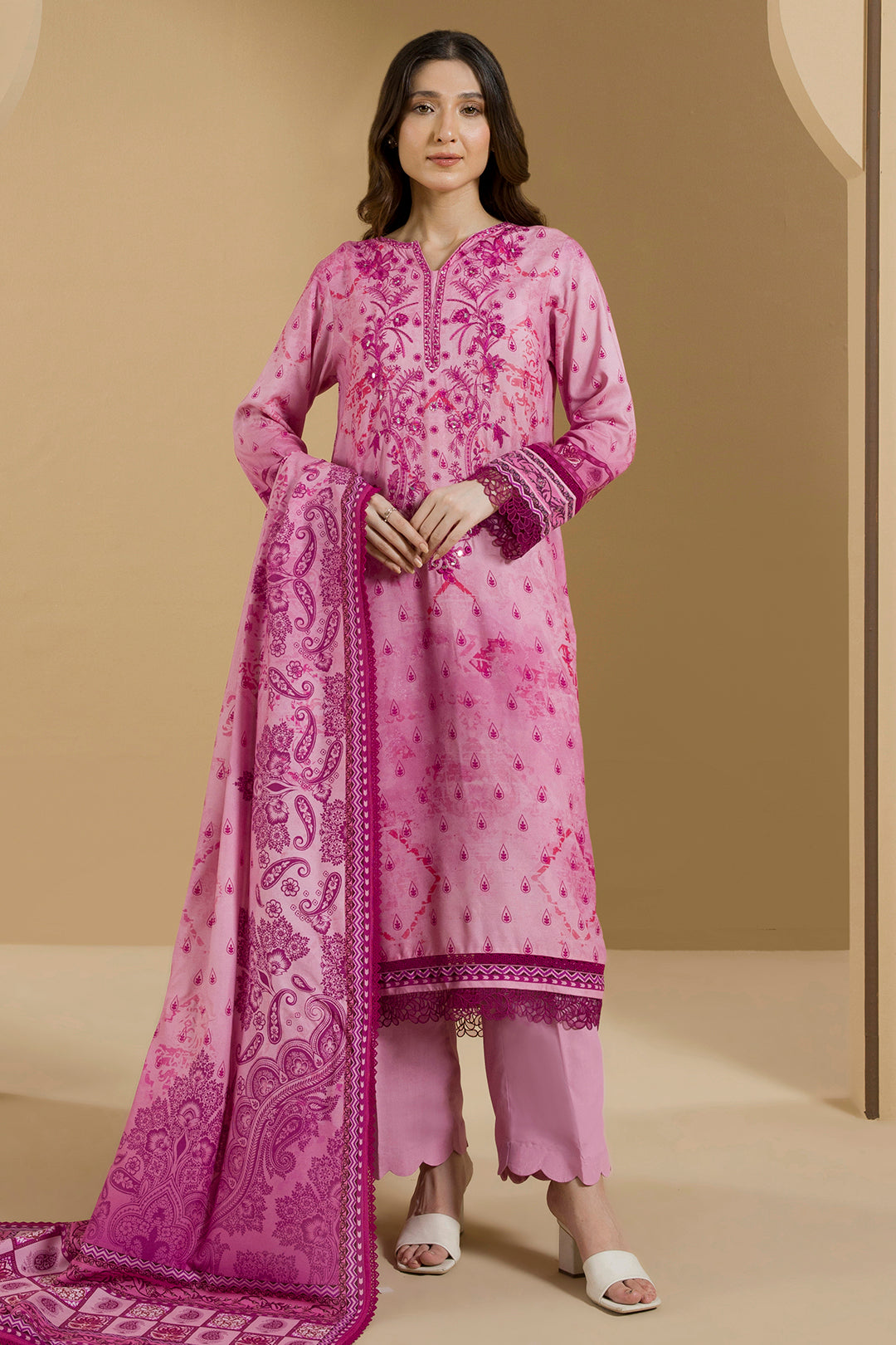 Embroidered Shirt Shalwar Dupatta - 0115