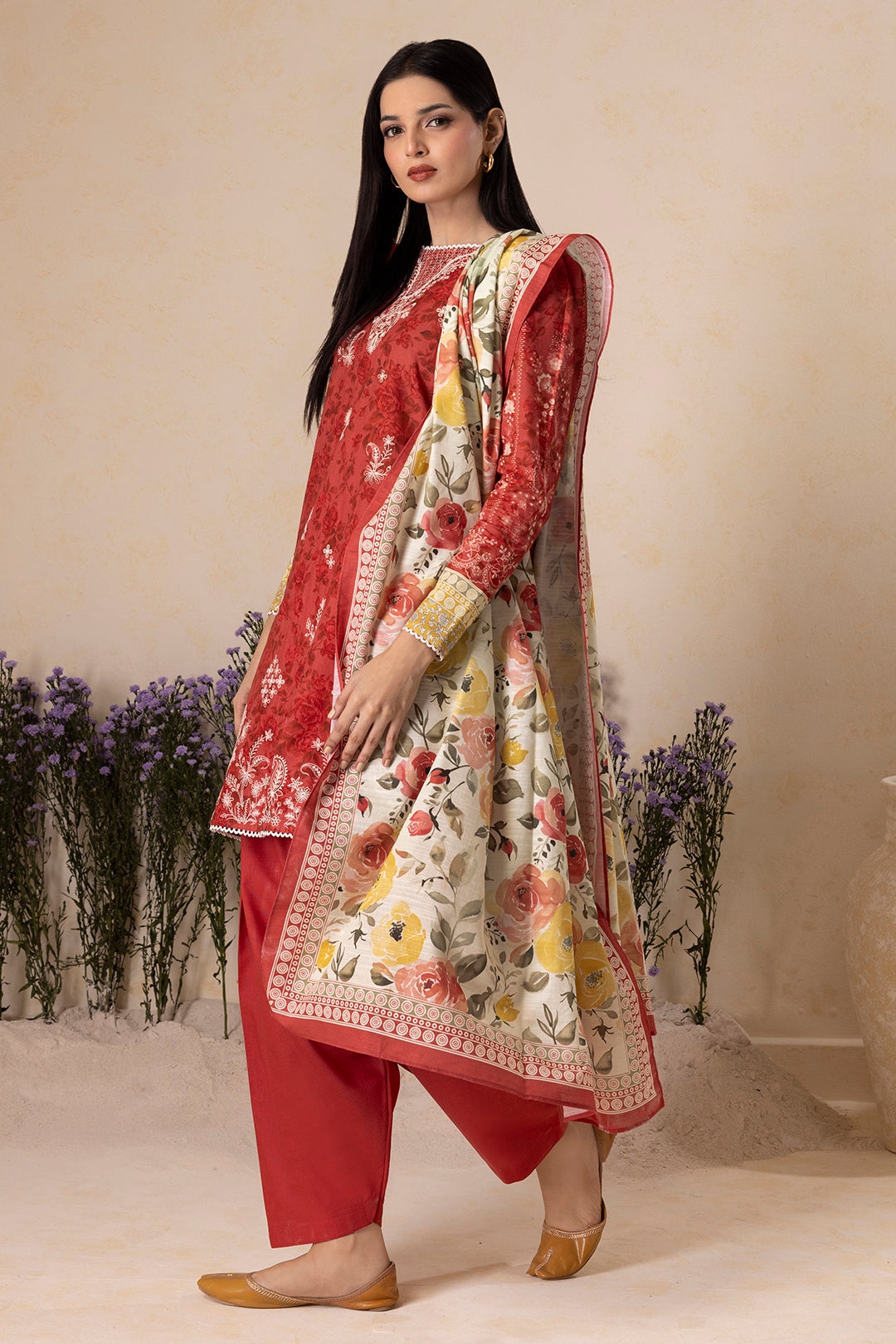 Embroidered Shirt Shalwar Dupatta - 0156