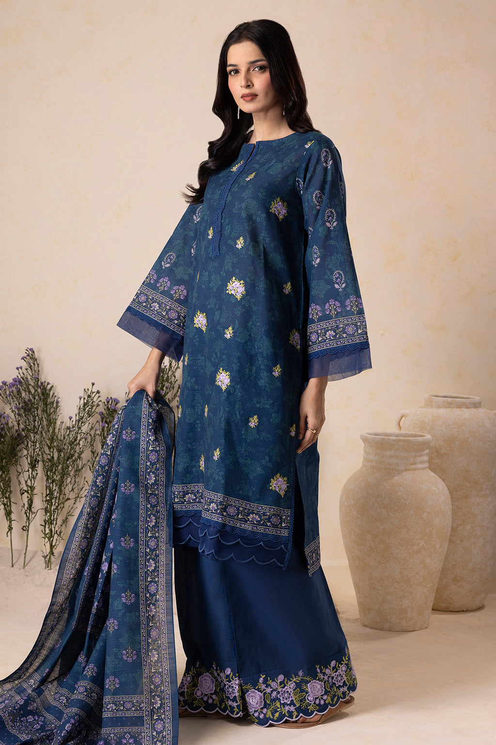 Embroidered Shirt Shalwar Dupatta - 0157