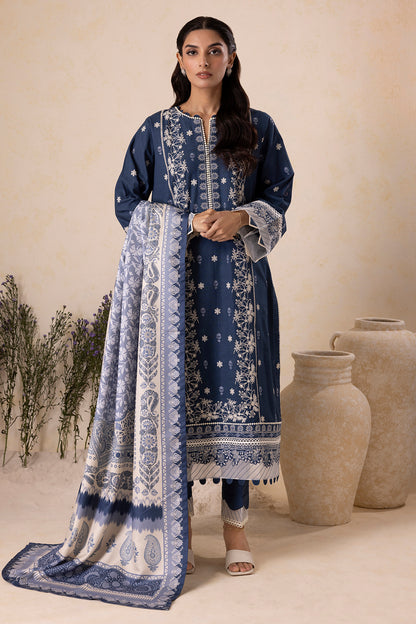 Embroidered Shirt Shalwar Shawl - 0163