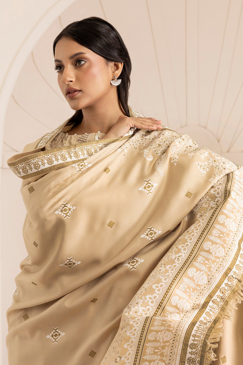 Embroidered Shirt Shalwar Shawl - 0164
