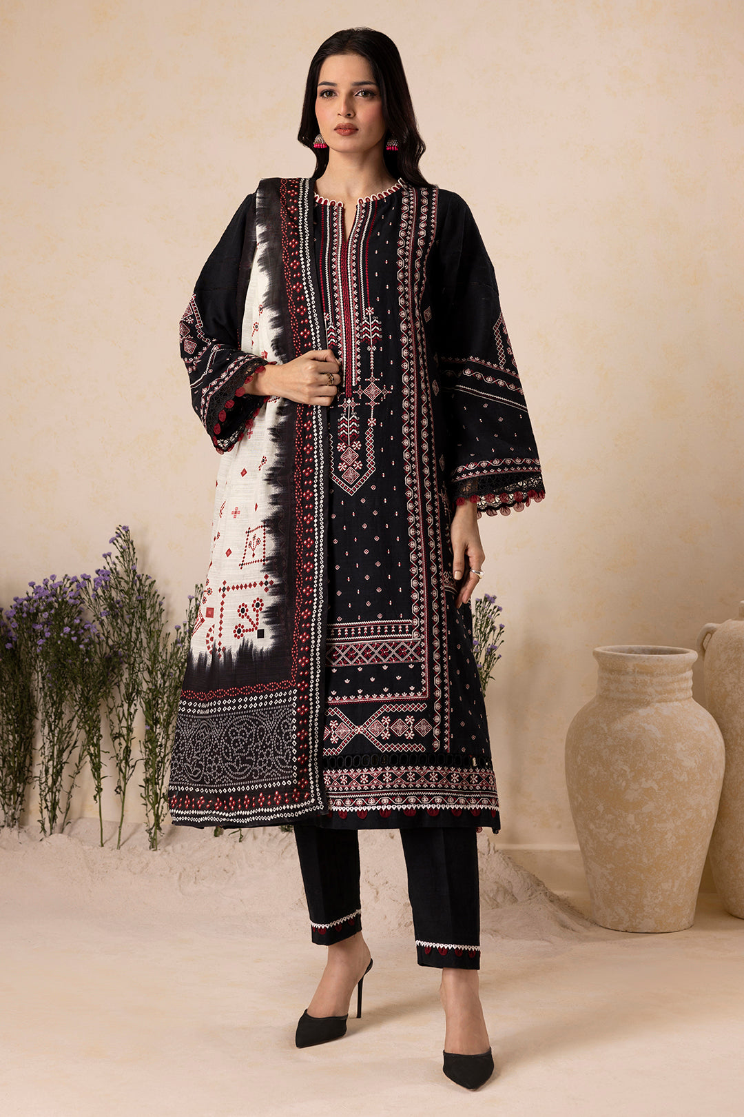 Embroidered Shirt Shalwar Dupatta - 0166