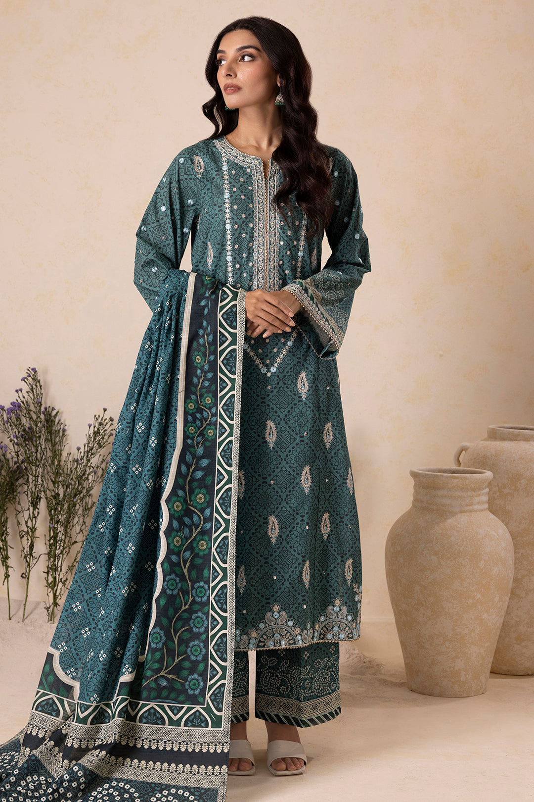 Embroidered Shirt Shalwar Dupatta - 0167