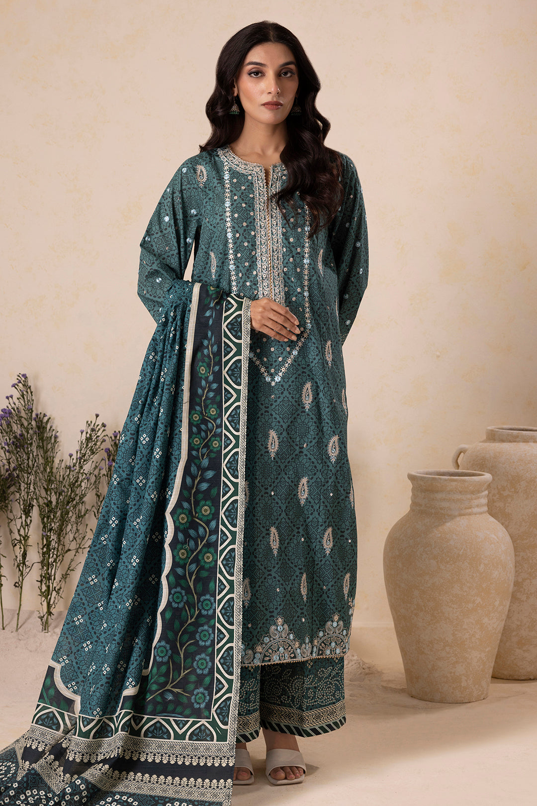 Embroidered Shirt Shalwar Dupatta - 0167