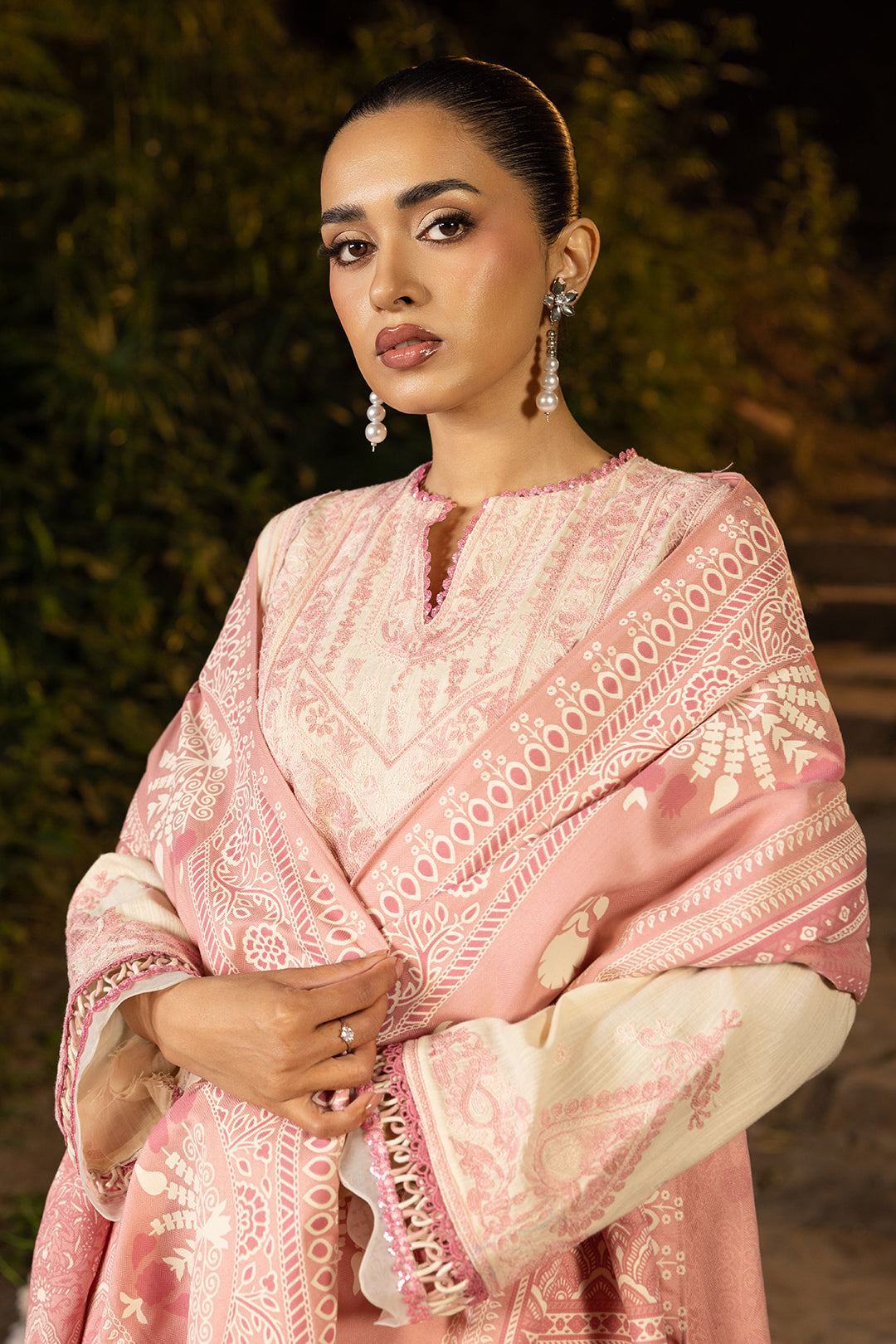 Embroidered Shirt Shalwar Shawl - 0168
