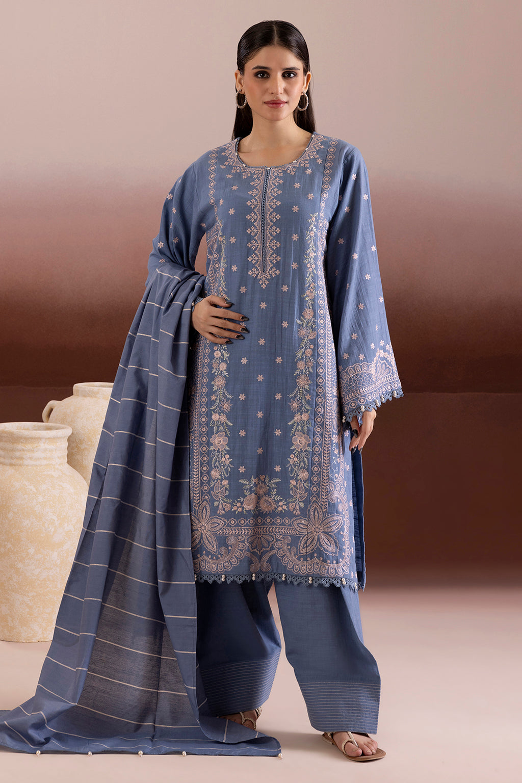 Embroidered Shirt Shalwar Dupatta - 0169