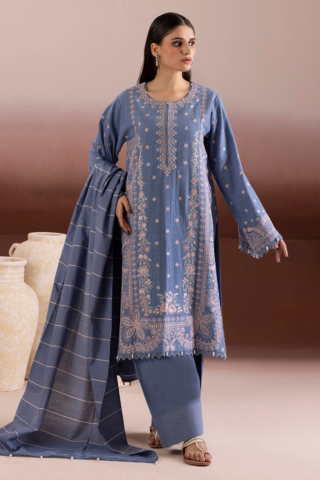 Embroidered Shirt Shalwar Dupatta - 0169
