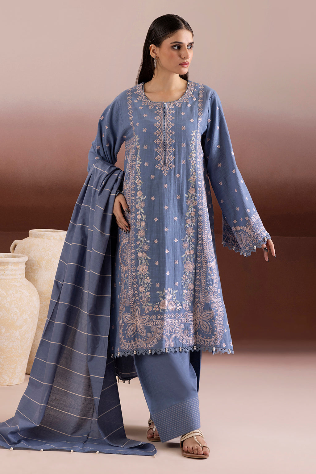 Embroidered Shirt Shalwar Dupatta - 0169