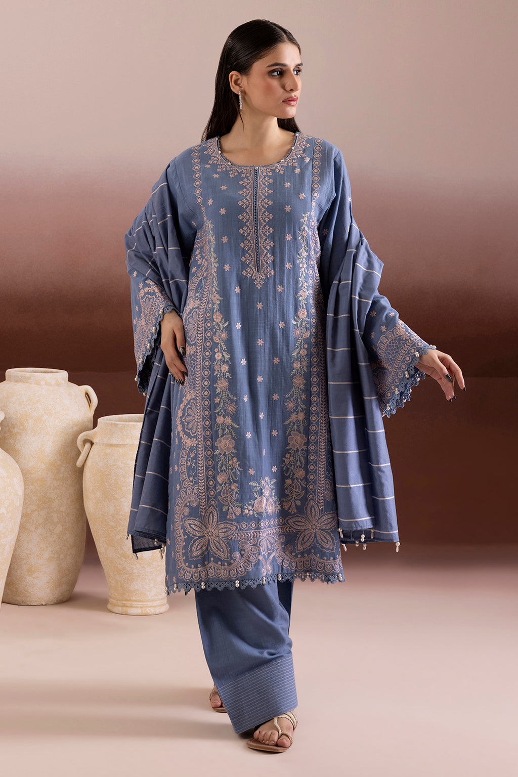 Embroidered Shirt Shalwar Dupatta - 0169