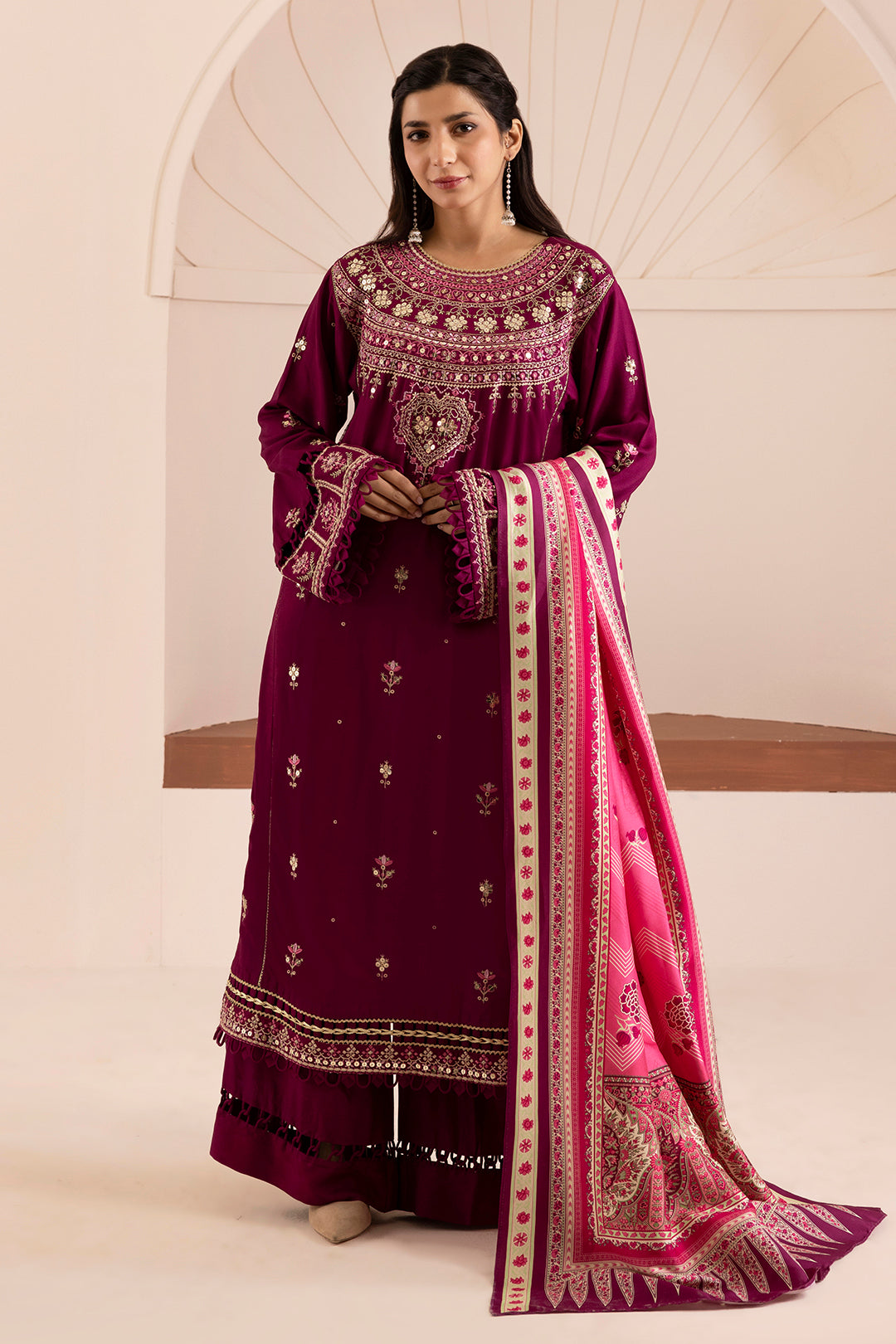 Embroidered Shirt Shalwar Dupatta - 0170