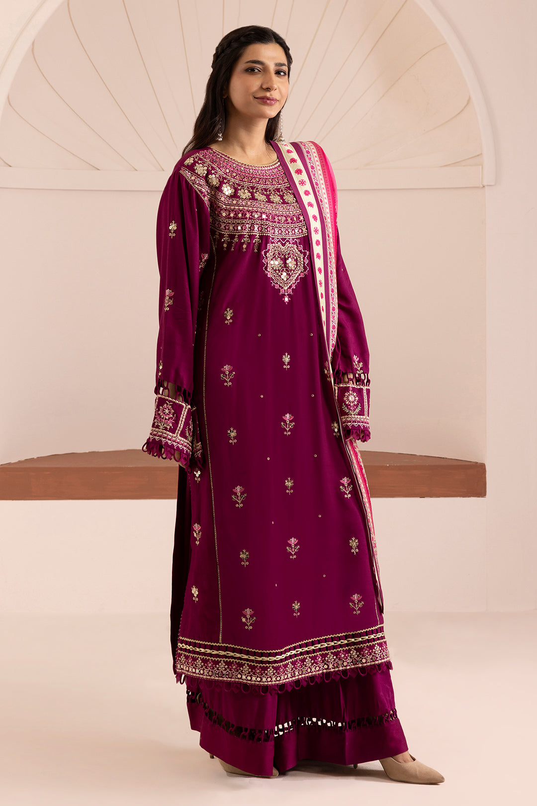 Embroidered Shirt Shalwar Dupatta - 0170