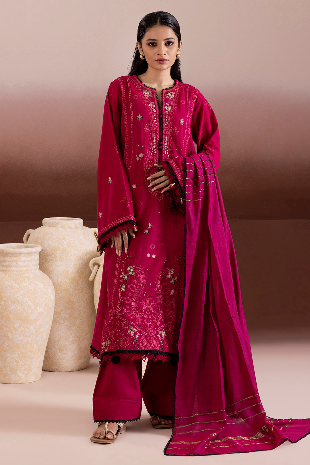 Embroidered Shirt Shalwar Dupatta - 0171