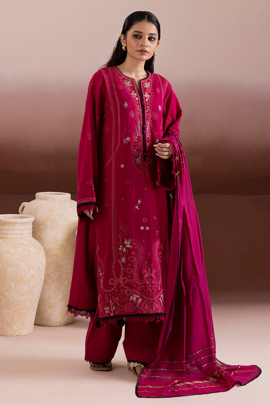 Embroidered Shirt Shalwar Dupatta - 0171
