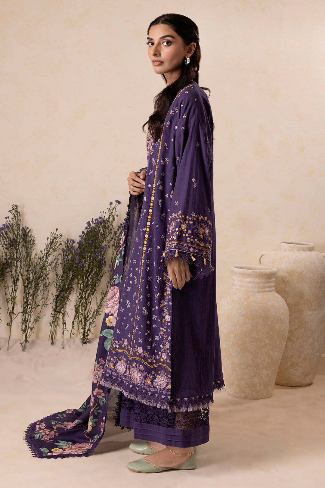 Embroidered Shirt Shalwar Dupatta - 0173
