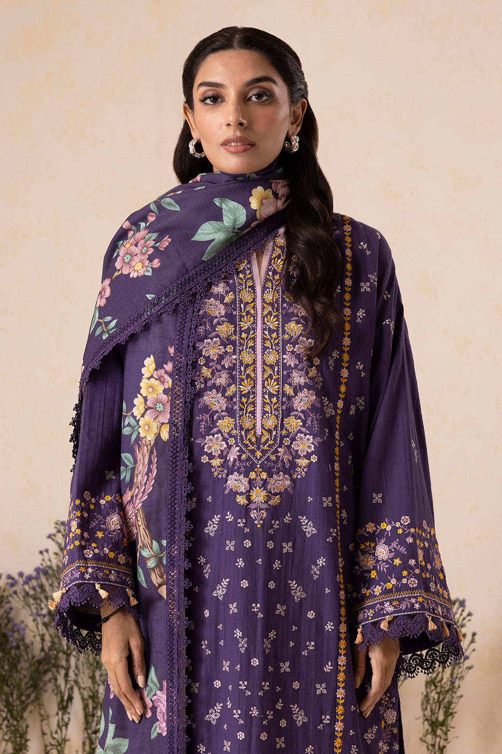 Embroidered Shirt Shalwar Dupatta - 0173