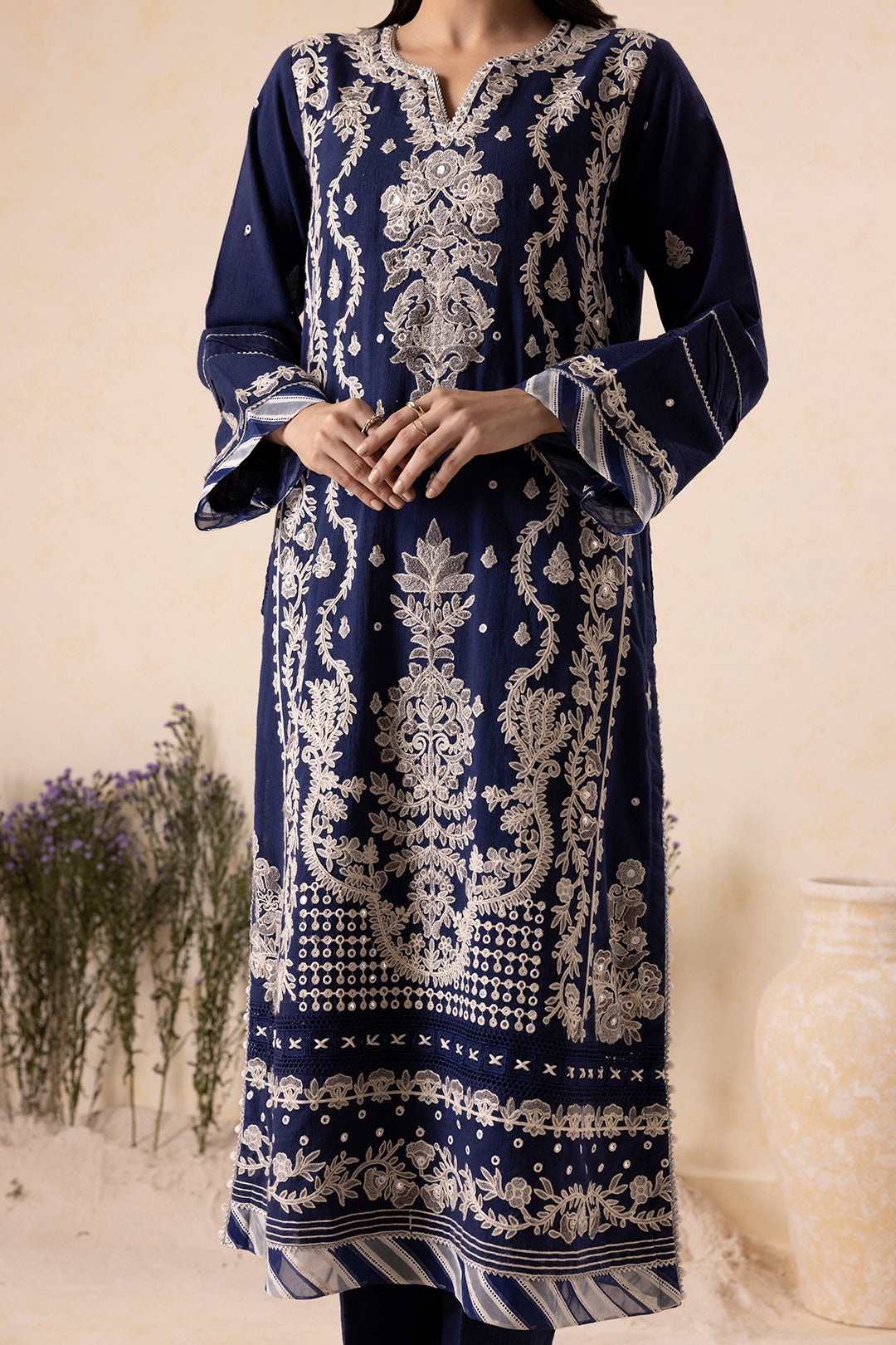 Embroidered Shirt Shalwar Shawl - 0174