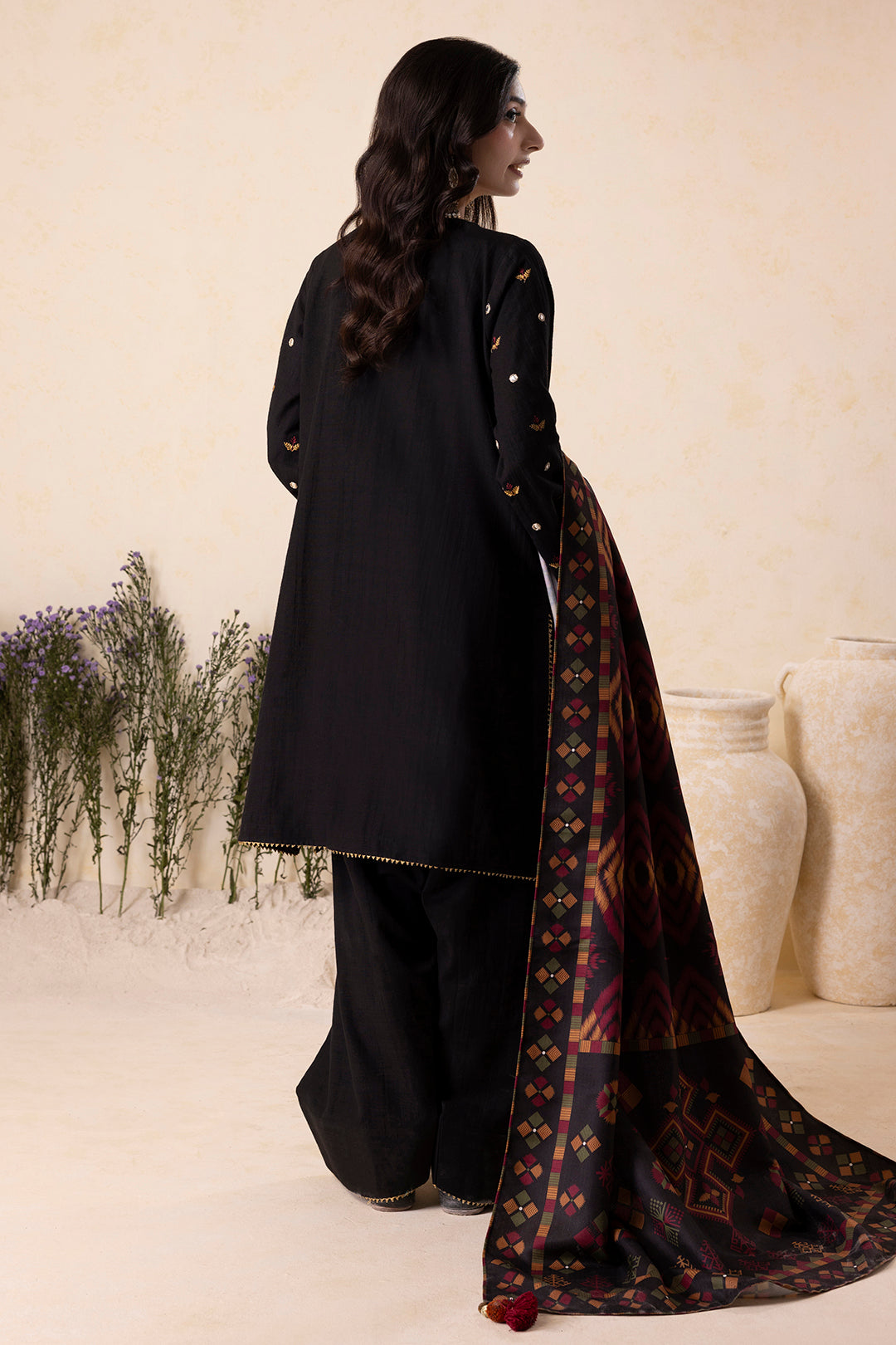Embroidered Shirt Shalwar Shawl - 0175