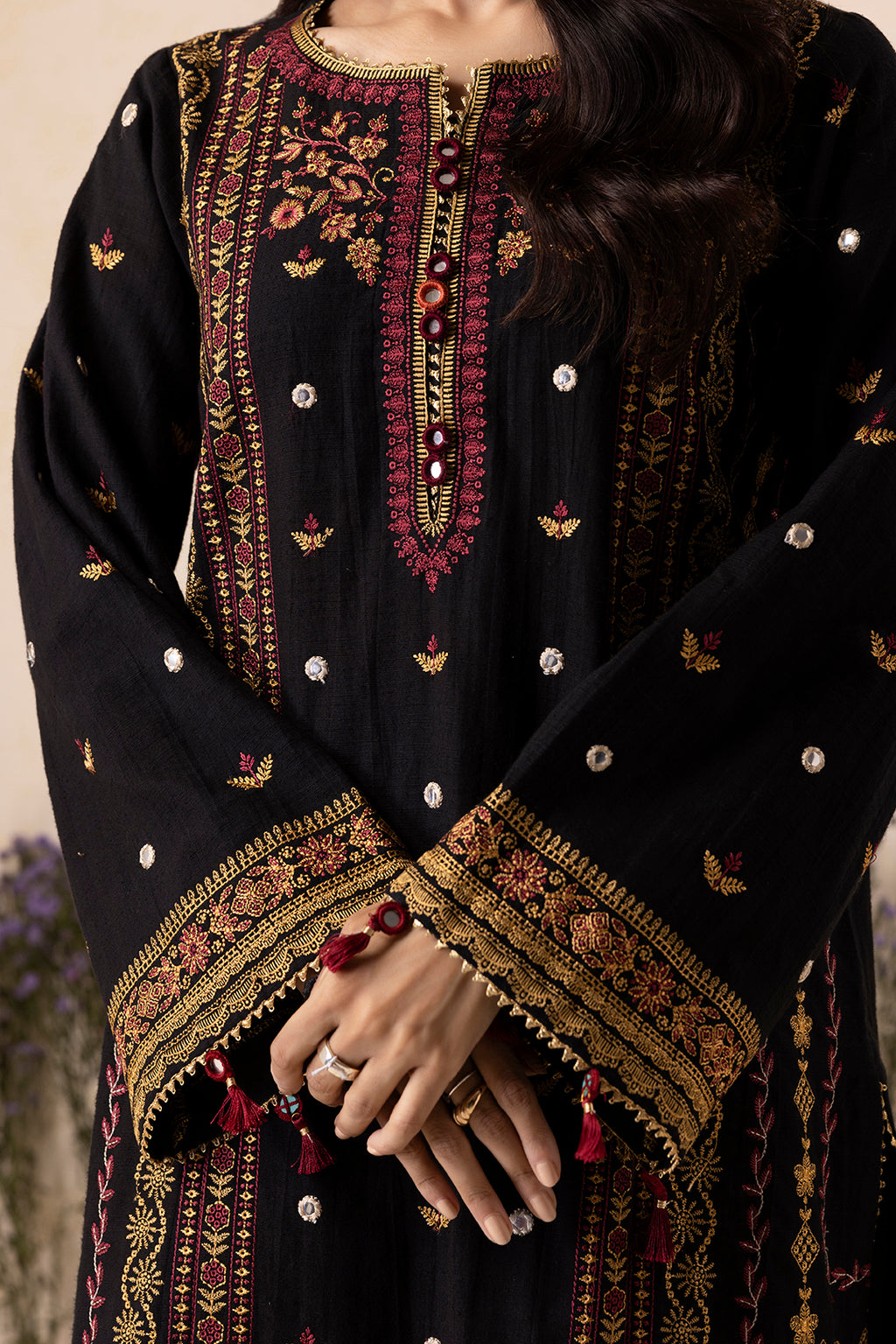 Embroidered Shirt Shalwar Shawl - 0175