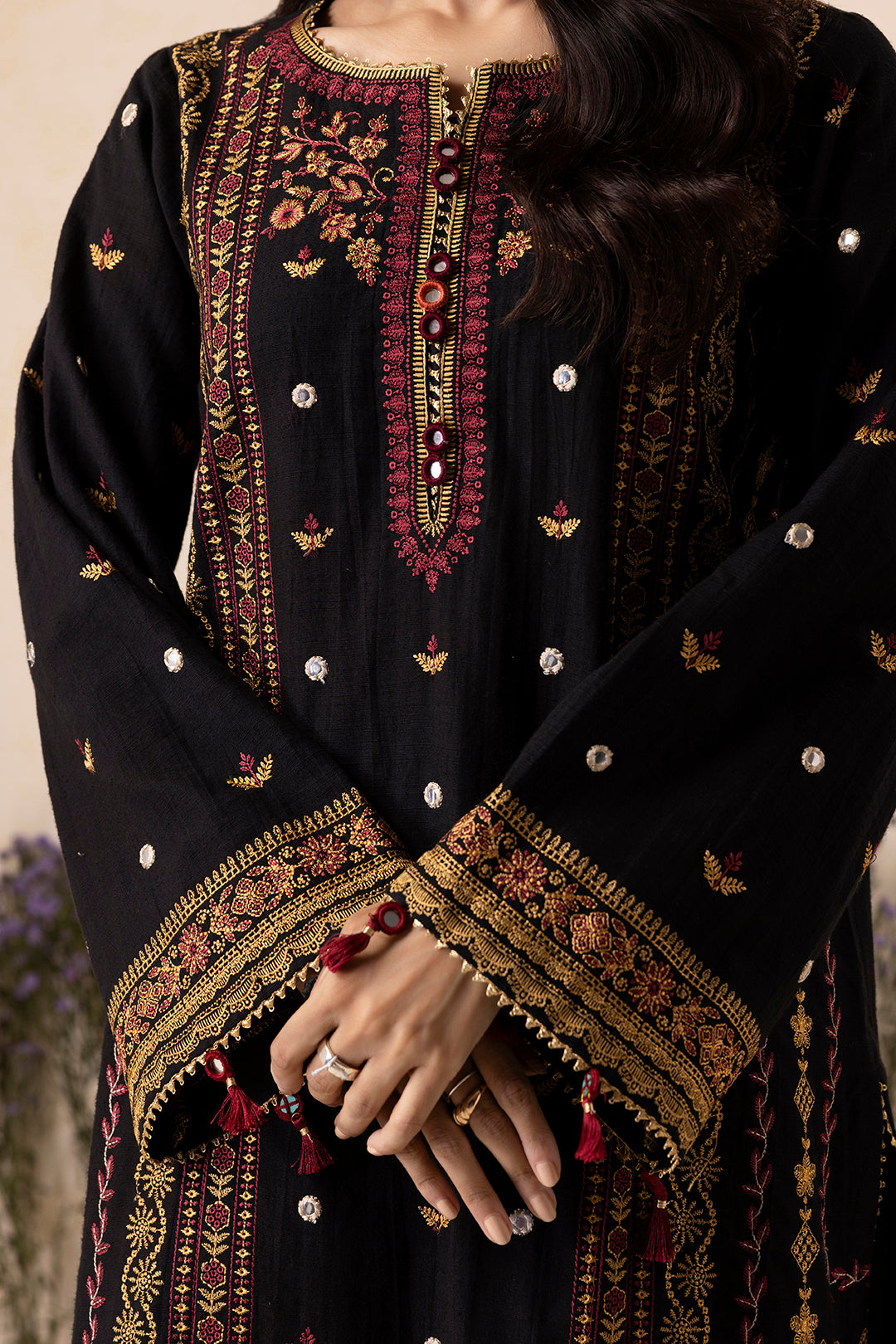 Embroidered Shirt Shalwar Shawl - 0175