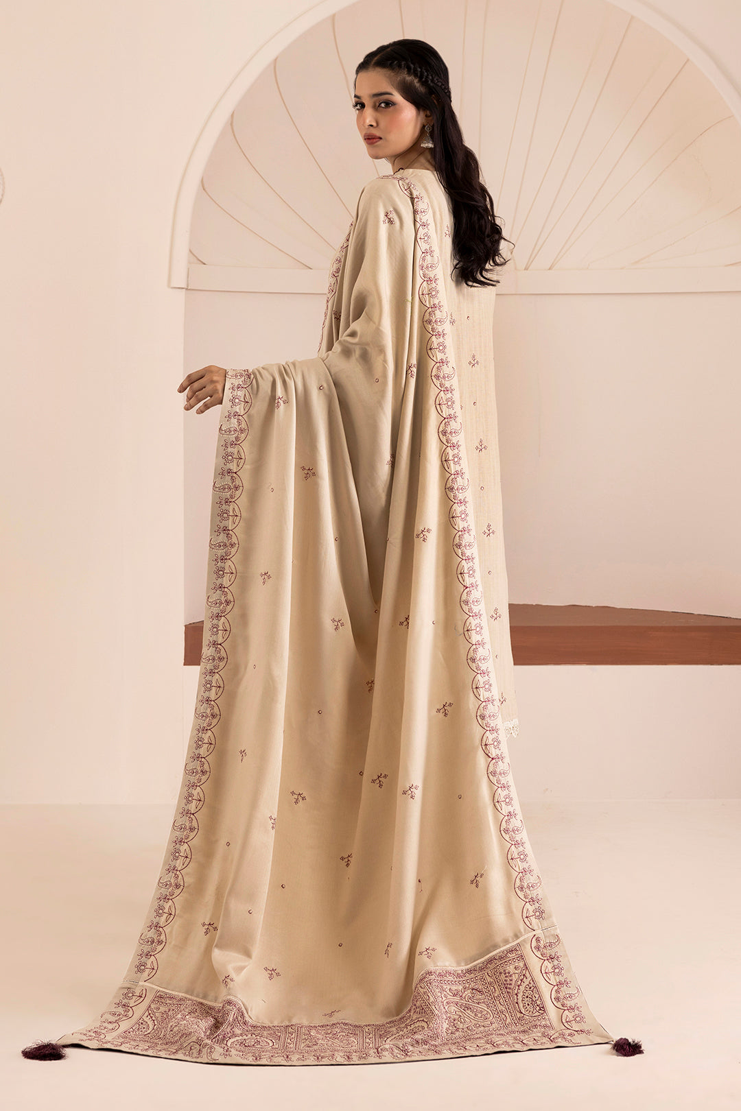Embroidered Shirt Shalwar Shawl - 0176