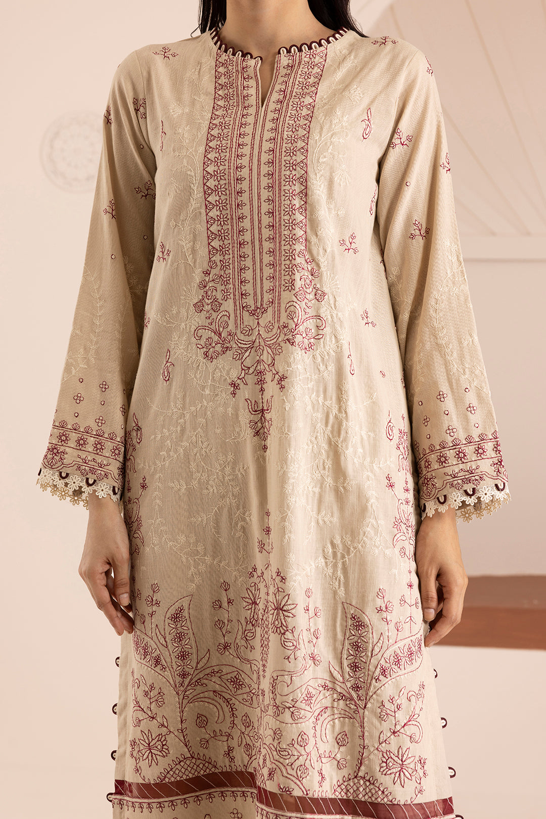 Embroidered Shirt Shalwar Shawl - 0176