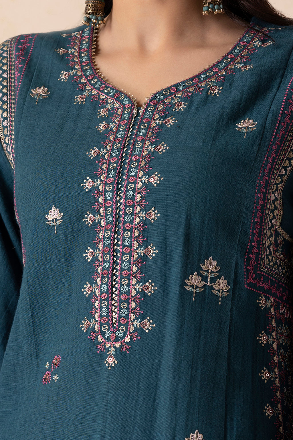 Embroidered Shirt Shalwar Shawl - 0177