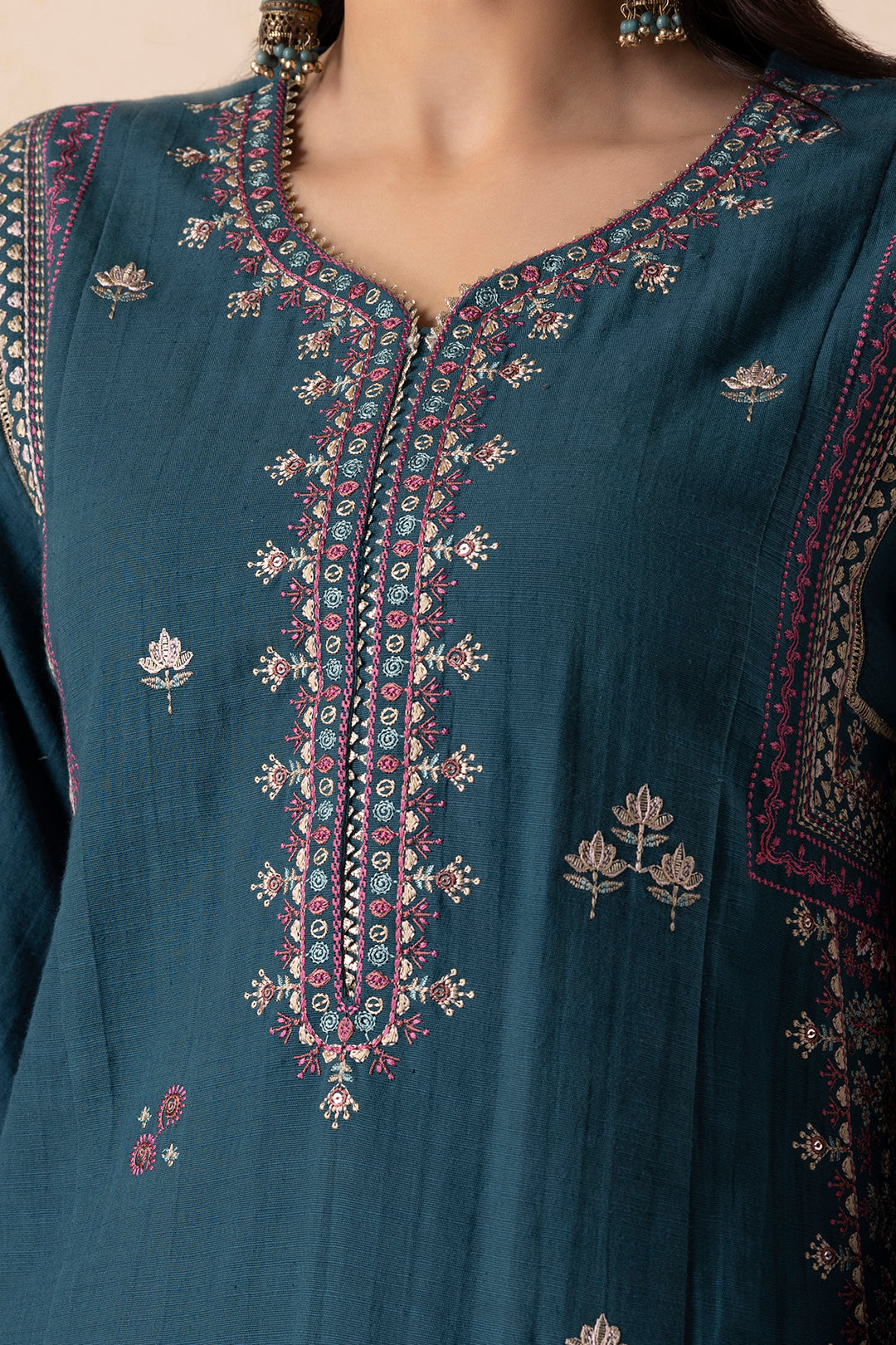 Embroidered Shirt Shalwar Shawl - 0177