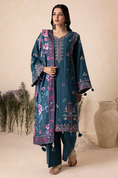 Embroidered Shirt Shalwar Shawl - 0177