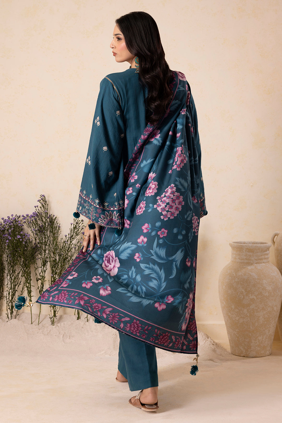 Embroidered Shirt Shalwar Shawl - 0177