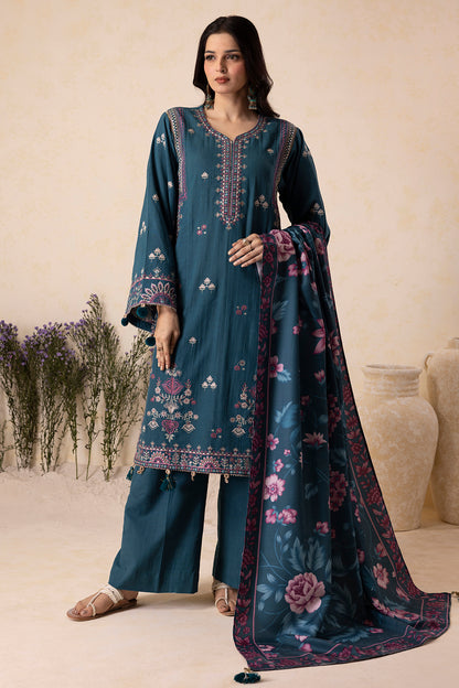 Embroidered Shirt Shalwar Shawl - 0177