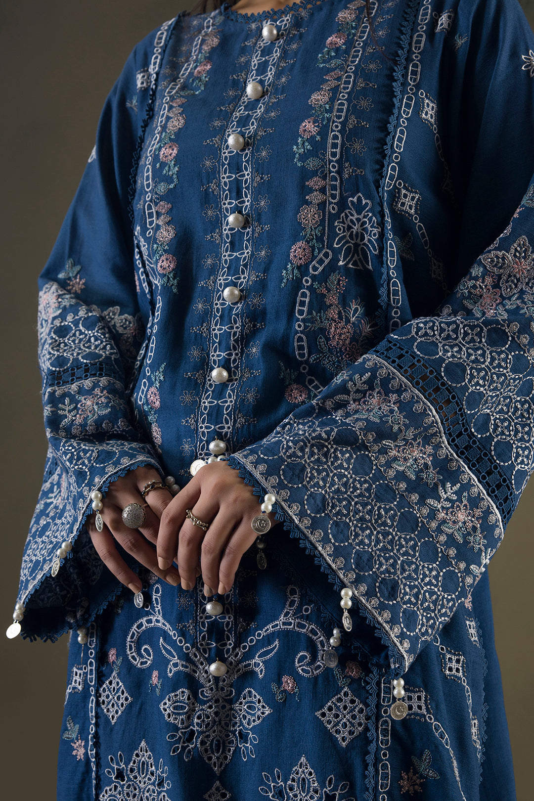 Embroidered Shirt Shalwar Shawl - 0234