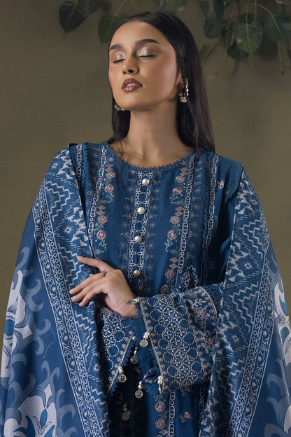 Embroidered Shirt Shalwar Shawl - 0234