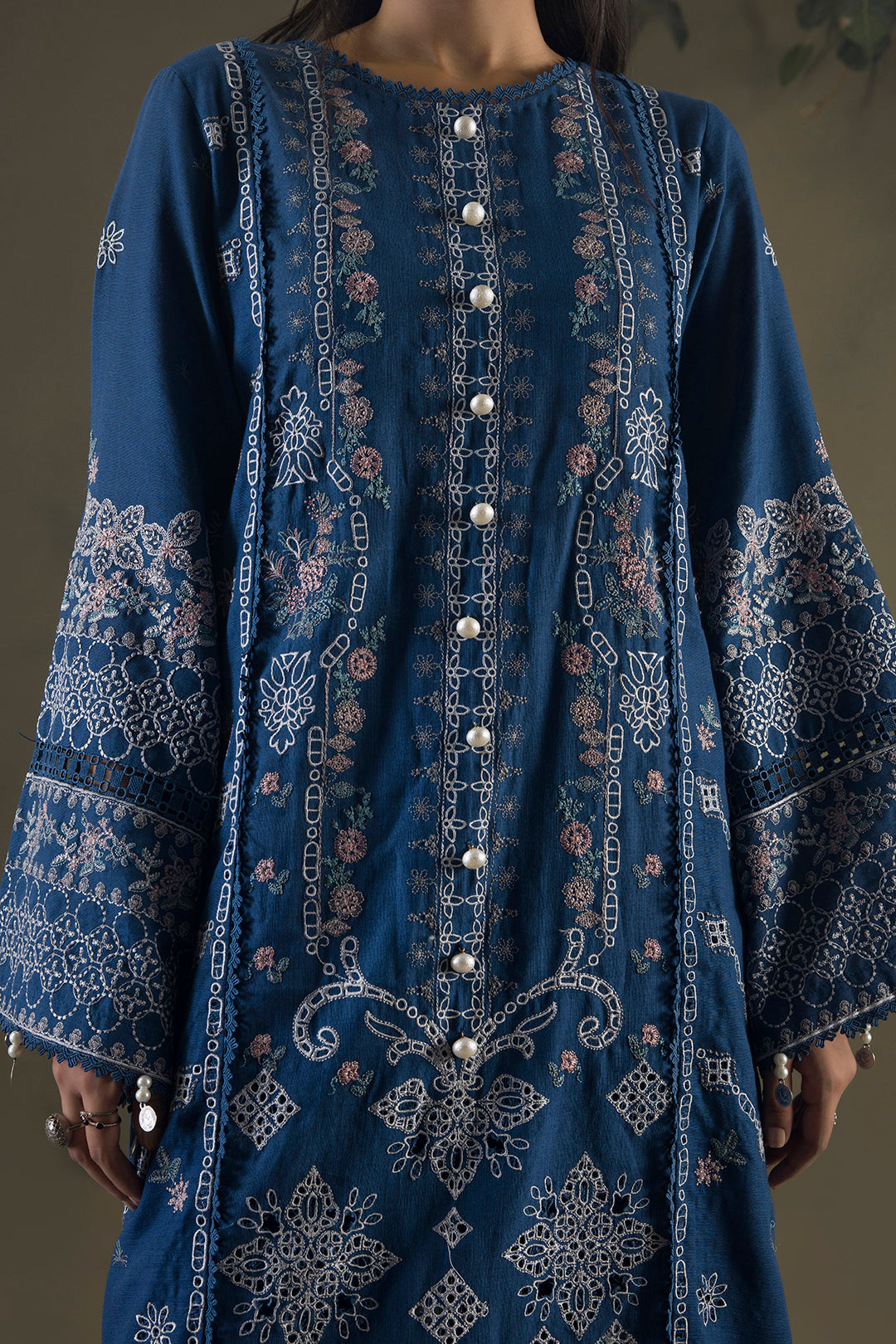 Embroidered Shirt Shalwar Shawl - 0234