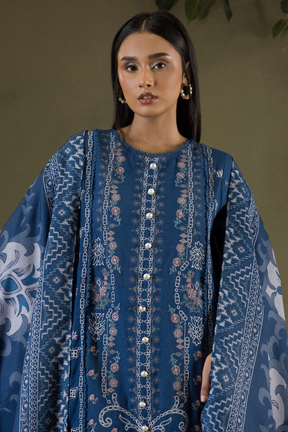 Embroidered Shirt Shalwar Shawl - 0234