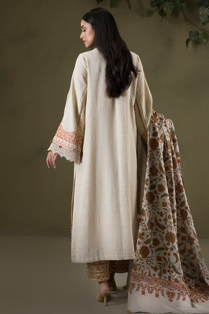 Embroidered Shirt Shalwar Shawl - 0235