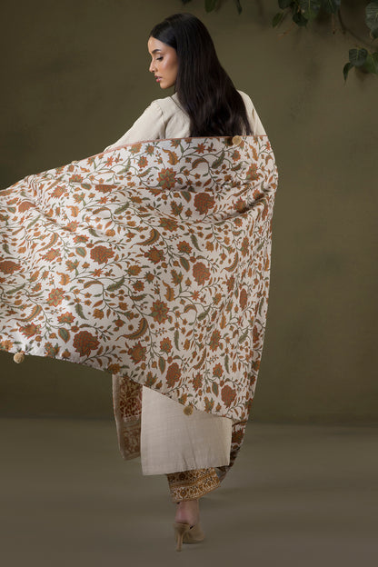 Embroidered Shirt Shalwar Shawl - 0235