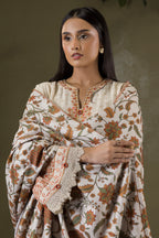 Embroidered Shirt Shalwar Shawl - 0235