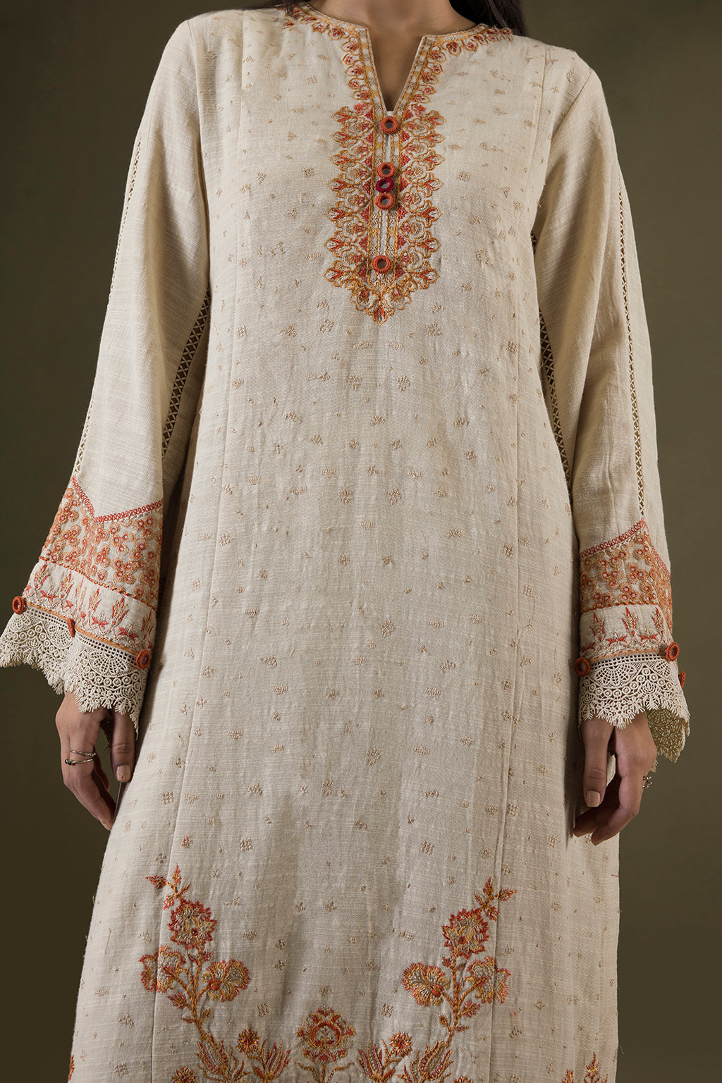Embroidered Shirt Shalwar Shawl - 0235