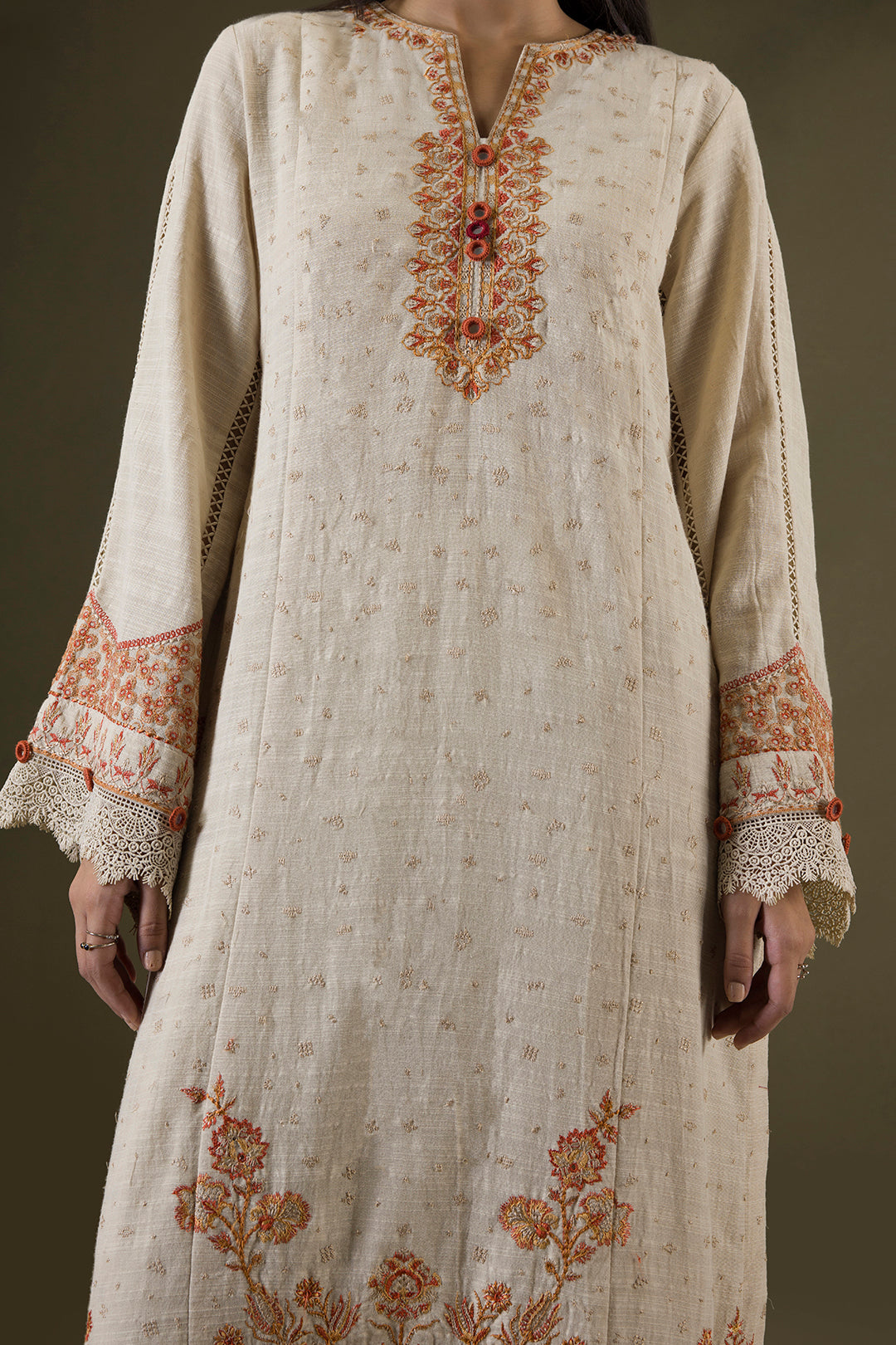 Embroidered Shirt Shalwar Shawl - 0235