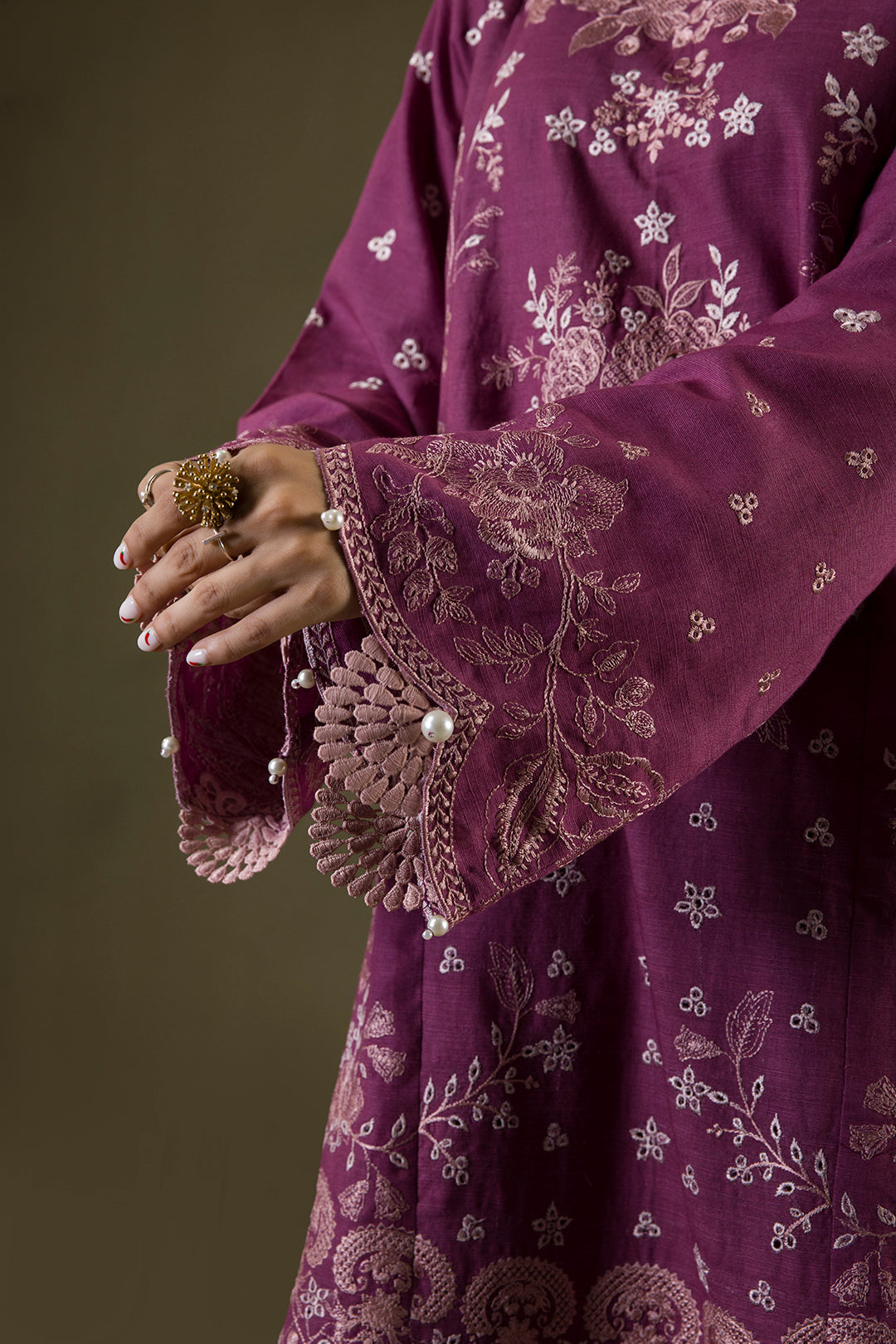 Embroidered Shirt Shalwar Shawl - 0236