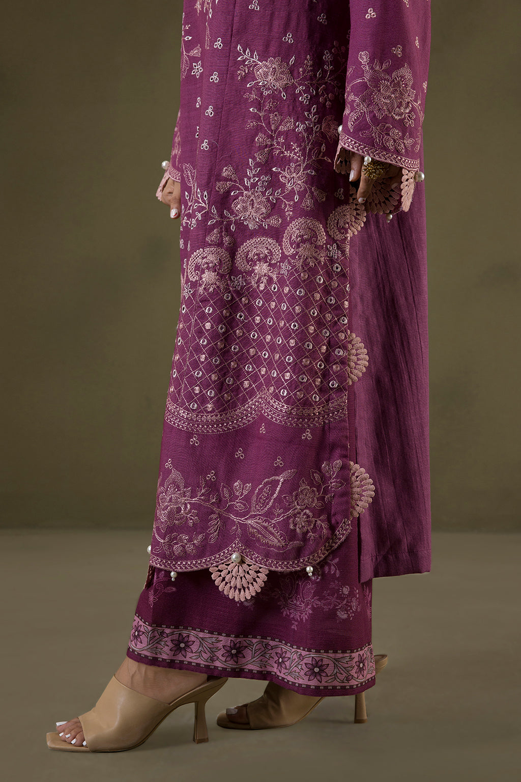 Embroidered Shirt Shalwar Shawl - 0236