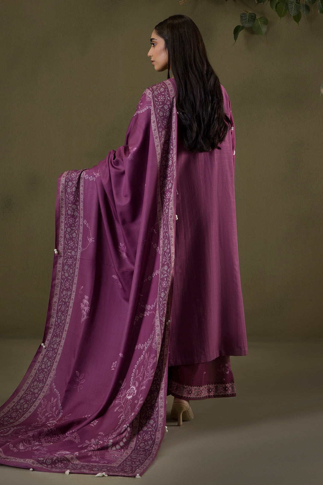 Embroidered Shirt Shalwar Shawl - 0236