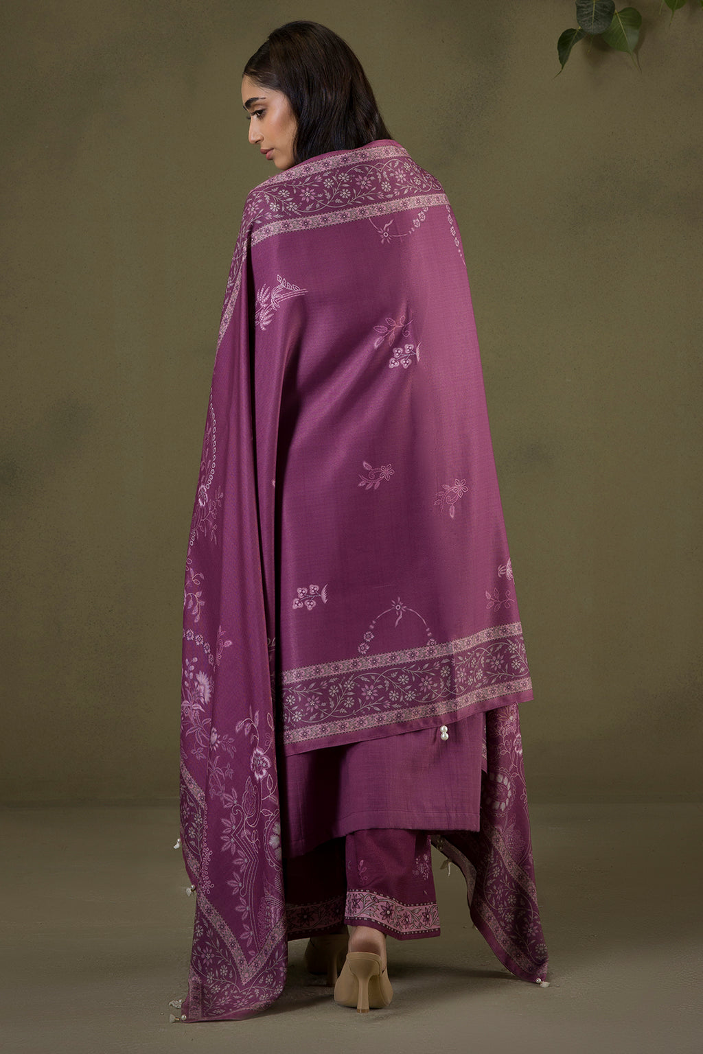 Embroidered Shirt Shalwar Shawl - 0236