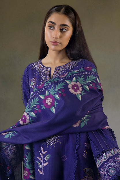 Embroidered Shirt Shalwar Shawl - 0237