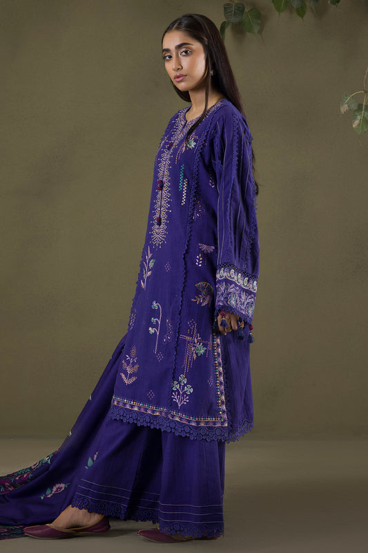 Embroidered Shirt Shalwar Shawl - 0237