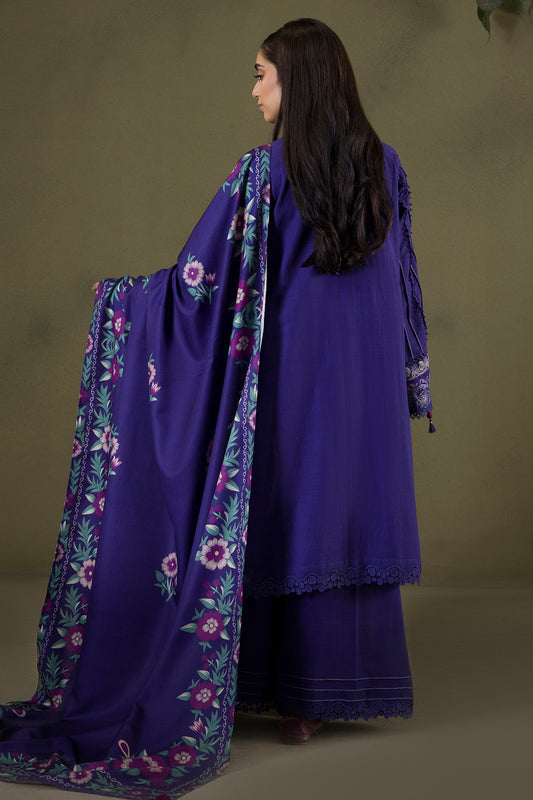 Embroidered Shirt Shalwar Shawl - 0237