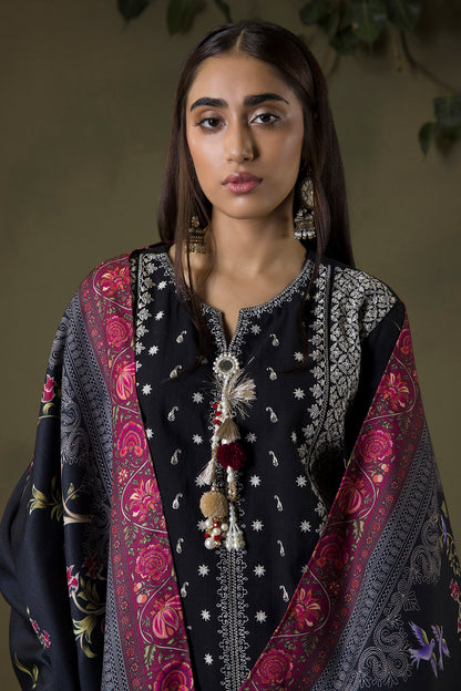 Embroidered Shirt Shalwar Shawl - 0238