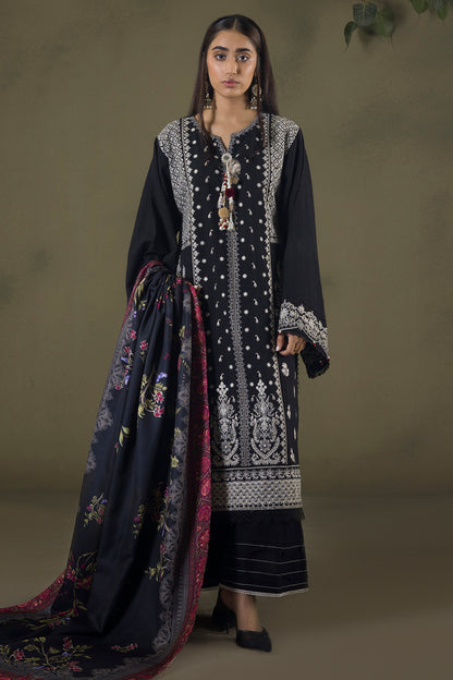 Embroidered Shirt Shalwar Shawl - 0238