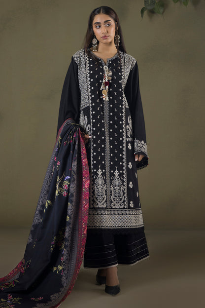 Embroidered Shirt Shalwar Shawl - 0238