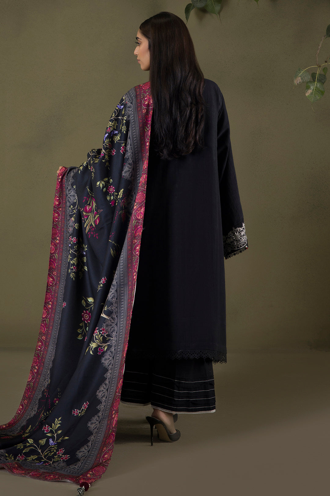 Embroidered Shirt Shalwar Shawl - 0238